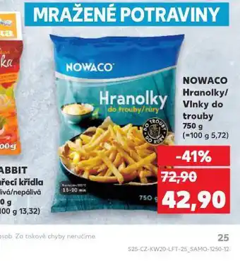 Kaufland Nowaco hranolky / vlnky do trouby nabídka