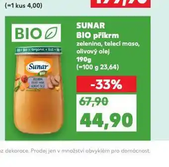 Kaufland Sunar bio příkrm nabídka