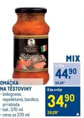 Makro OMÁČKA NA TĚSTOVINY nabídka