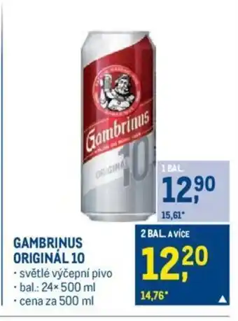 Makro GAMBRINUS ORIGINÁL 10 nabídka