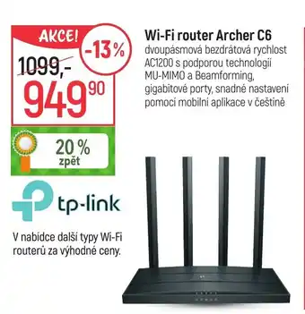 Globus Wi-Fi router Archer C6 nabídka