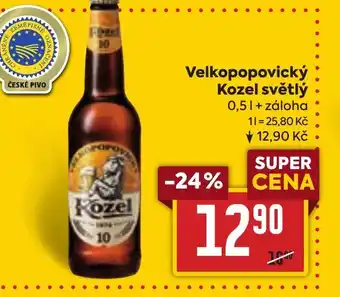 Billa Velkopopovický Kozel světlý 0.5L nabídka