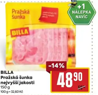 Billa BILLA Pražská šunka nejvyšší jakosti nabídka