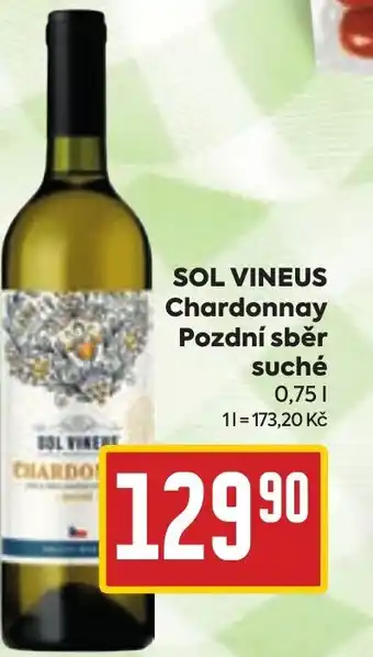 Billa SOL VINEUS Chardonnay Pozdní sběr suche 0.75L nabídka