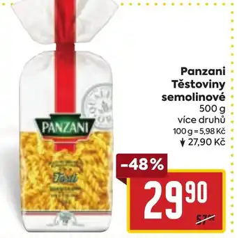 Billa Panzani Těstoviny semolinové nabídka