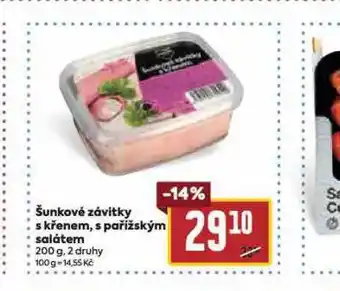 Billa Šunkové závitky s křenem nabídka