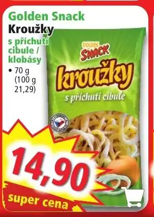 Golden Snack Kroužky s příchutí cibule / klobásy