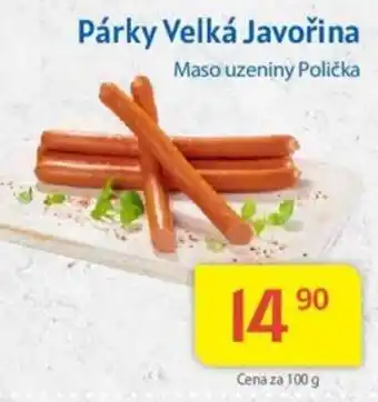 Kubík potraviny Párky Velká Javořina nabídka