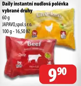 Partner Maloobchodní síť Daily instantní nudlová polévka vybrané druhy nabídka