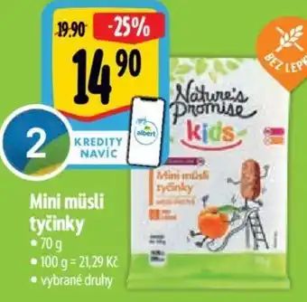 Albert Mini müsli tyčinky nabídka