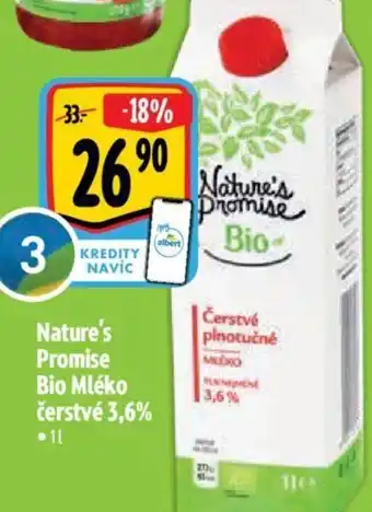 Albert Nature's Promise Bio Mléko čerstvé 3,6% 1L nabídka