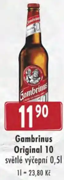 Astur&Qanto Gambrinus Original 10 světlé výčepní 0,5L nabídka