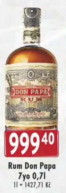 Astur&Qanto Rum Don Papa 7yo 0.7L nabídka