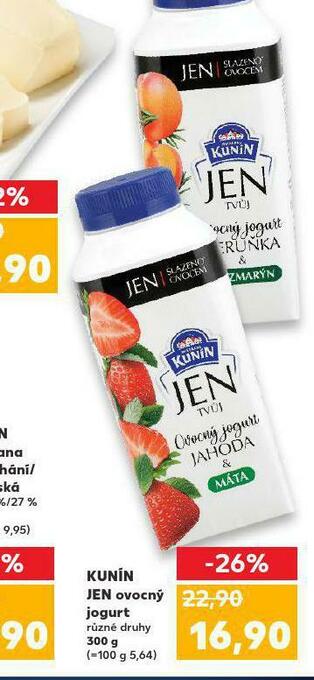Kaufland Kunín jen ovocný jogurt nabídka