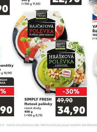Kaufland Simply fresh hotové polévky nabídka