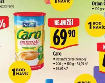 Albert Caro instantní cereální nápoj nabídka