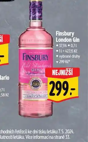 Albert Finsbury london gin nabídka
