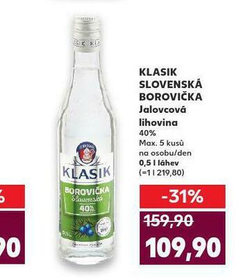 Kaufland Klasik slovenská borovička nabídka