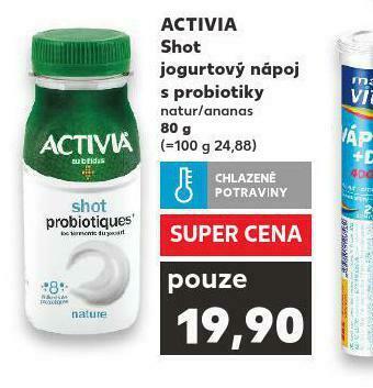 Kaufland Activia shot jogurtový nápoj s probiotiky nabídka