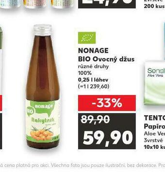 Kaufland Nonage bio ovocný džus nabídka