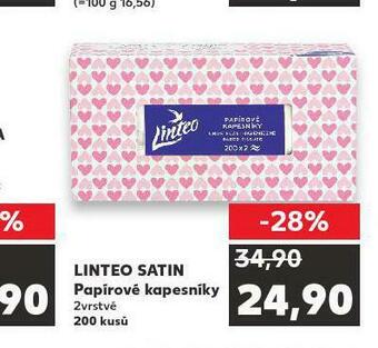 Kaufland Linteo satin papírové kapesníčky nabídka