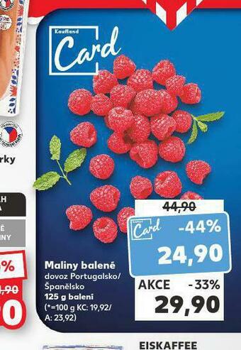 Kaufland Maliny balené nabídka