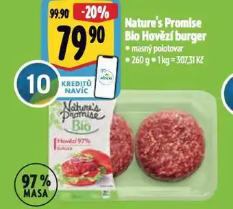 Albert Bio hovězí burger nabídka