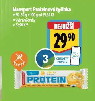 Albert Maxsport proteinová tyčinka nabídka
