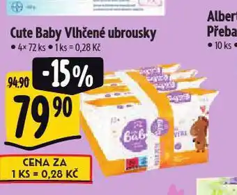 Albert Cute baby vlhčené ubrousky nabídka