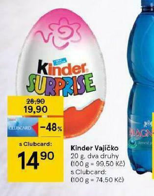 Tesco Kinder vaíčko nabídka