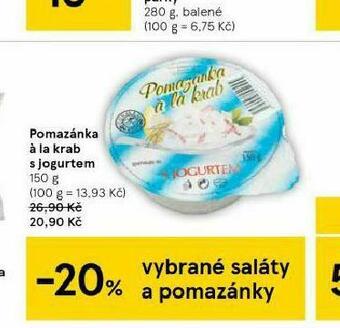 Tesco Pomazánka á la krab s jogurtem nabídka