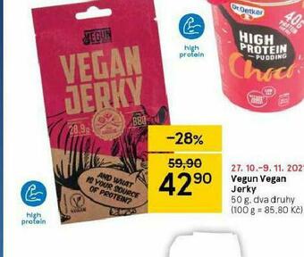 Tesco Vegun vegan jerky nabídka