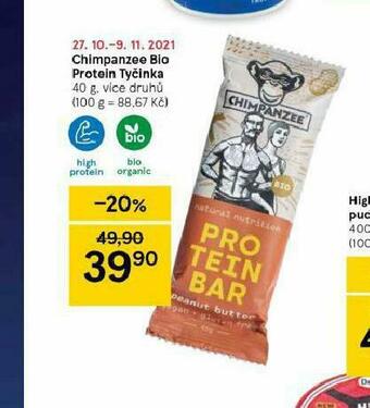 Tesco Chimpanzee bio protein tyčinka nabídka