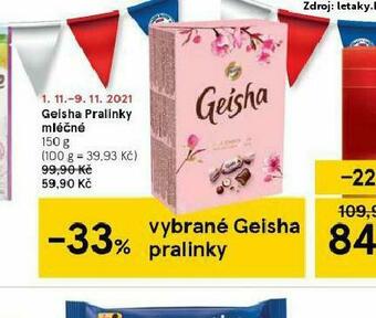 Tesco Geisha pralinky mléčné nabídka