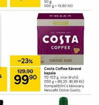 Tesco Costa coffee kávové kapsle nabídka