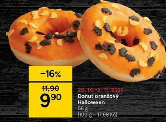 Tesco Donut oranžový halloween nabídka