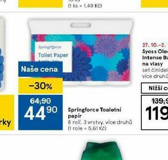 Tesco Springforce toaletní papír nabídka