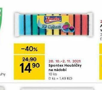 Tesco Spontex houbičky na nádobí nabídka