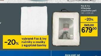 Tesco Přikrývka z kachního peří nabídka