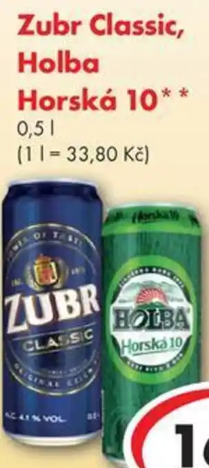 CBA Zubr Classic, Holba Horská 10 0.5L nabídka