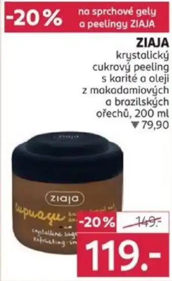 Rossmann ZIAJA krystalický cukrový peeling s karité a oleji z makadamiových a brazilských ořechů nabídka