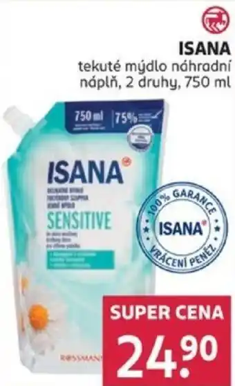 Rossmann ISANA tekuté mýdlo náhradní náplň nabídka