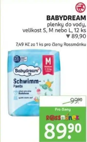 Rossmann BABYDREAM plenky do vody, velikost S, M nebo L, 12 ks nabídka