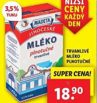 Lidl Trvanlivé mléko nabídka