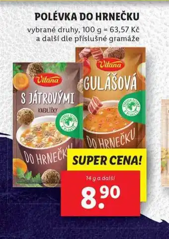 Lidl Polévka do hrnečku nabídka