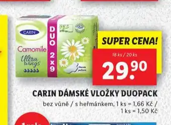 Lidl Carin dámské vložky nabídka