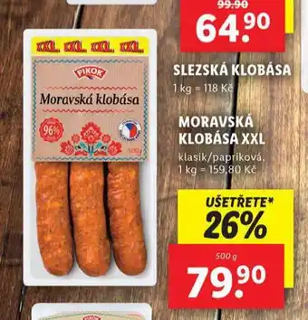 Lidl Moravská klobása nabídka