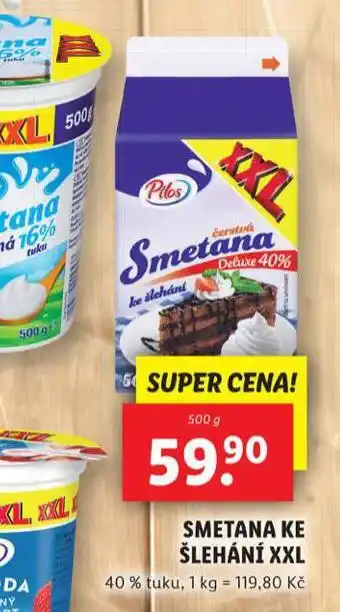 Lidl Smetana ke šlehání nabídka