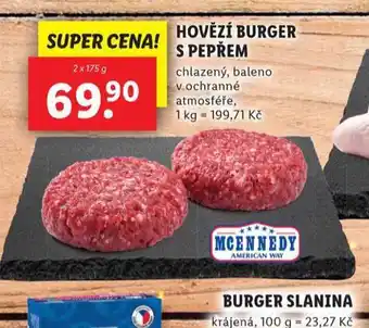 Lidl Hovězí burger s pepřem nabídka