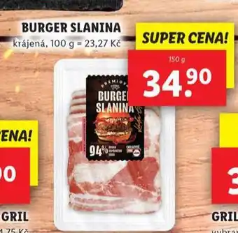 Lidl Burger slanina nabídka